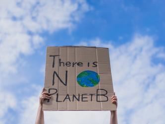 Climate change protest sign